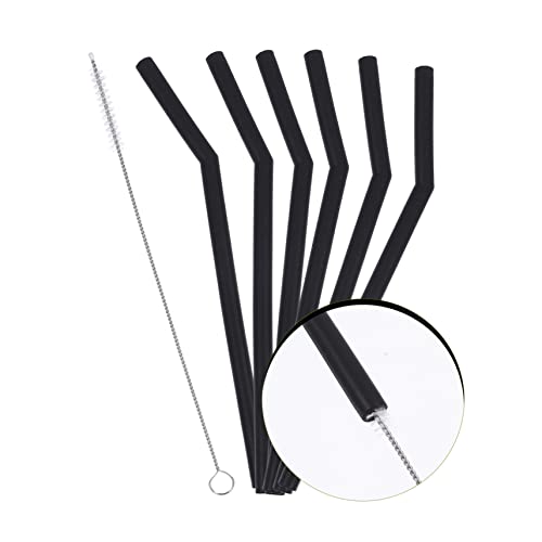 Paille en silicone noir lavable avec brosse pour éliminer le jetable - 8
