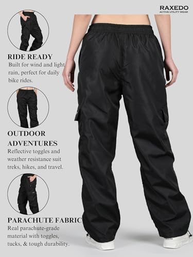 Image of Parachute Pants for Women - Water-Resistant Cargo Pants for Women | Stylish Activewear for Travel, Office, Gym, Trekking & Everyday Comfort | Korean Pants for Woman