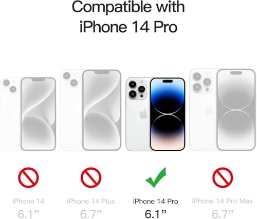 Image of JGD Magnetic Case for iPhone 14 Pro Compatible with MagSafe, Shockproof Phone Bumper Cover, Anti-Scratch Clear Back (Clear)