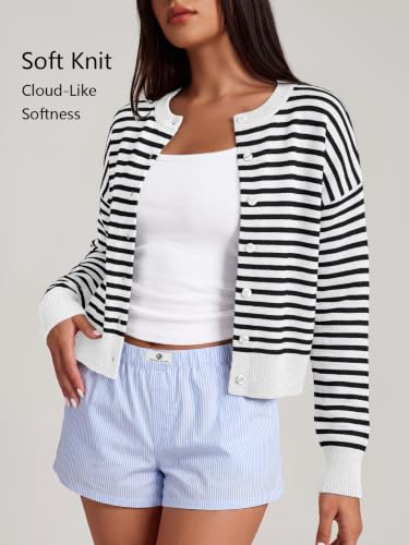 Image of Trendy Queen Cropped Cardigan Sweaters for Women Fall Fashion Clothes 2026 | Lightweight Knit Button-Down, Y2K Open-Front Layering Piece for Fall, Spring & Office Wear
