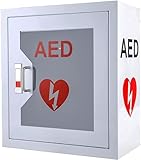 5JJJLOOOPP AED Dialysegerät Aufbewahrungsschrank, AED Dialysegerät Wandmontage Aufbewahrungsbox, Notfall Dialysegerät Alarmbox mit Schnappverschluss, Metall Stahlplatte, für Home Office und