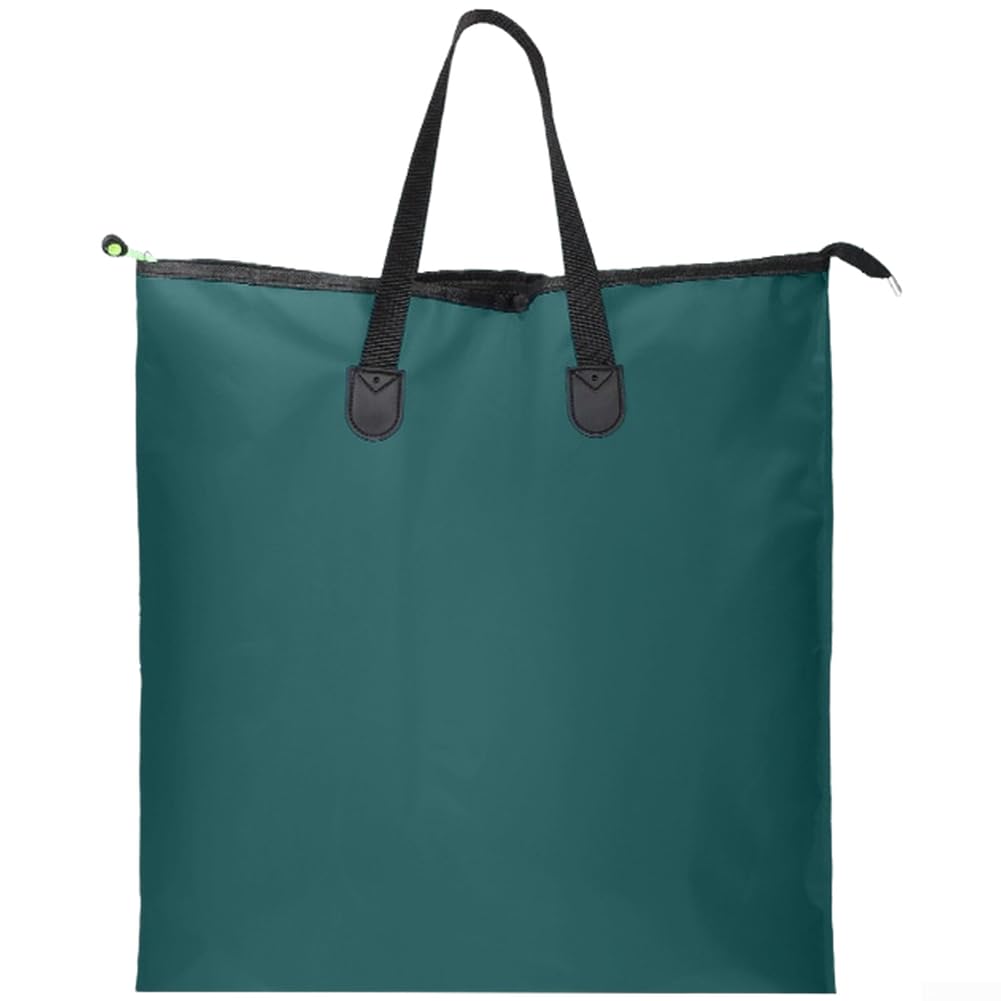 Waterproof Foldable Fishing Gear Bag Oxford Cloth Tackle Storage Keepnet Pouch for Saltwater Freshwater Bass Trout Anglers(XL-green)