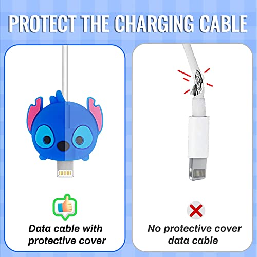 Image of Meyaar Silicone Protective Case for Apple 20W & 18W iPhone USB-C Power Adapter Charger and for USB Lightning Cable, 3D Cartoon Case for iPhone Charger 18W /20W Only (Bear (Blue))