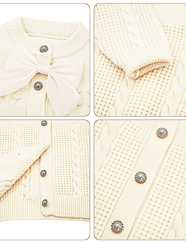 Happy Cherry Baby Girls Knitted Cardigan Button Down Warm Sweater with Bowknot2