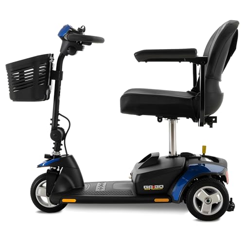 Pride Mobility Go Go Elite Traveller 3-wheel Scooter - Travel Mobility for Adults, 12 Ah Battery, 300 Lbs Weight Capacity, Blue, Seat Dimensions - 17\" W x 17\" D - SC40E