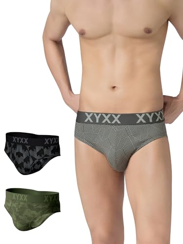 Image of XYXX Metrix Cotton Modal Brief for Men | Snug Fit with Anti-roll no-Marks Waistband | Printed Underwear for Men Combo