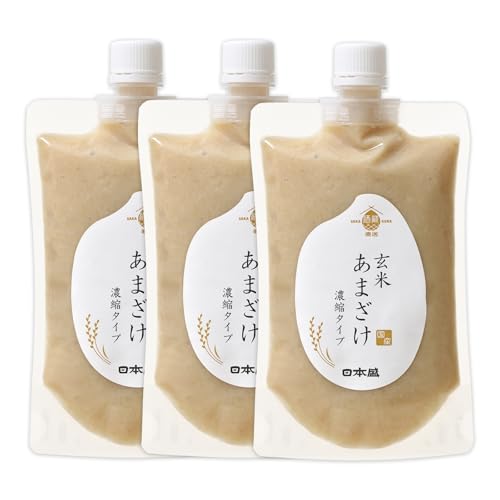 日本盛 玄米 甘酒 あまざけ 濃縮タイプ 300g×3個 玄米こうじ 国産 砂糖不使用 ノンアルコール 国産玄米 長期保存