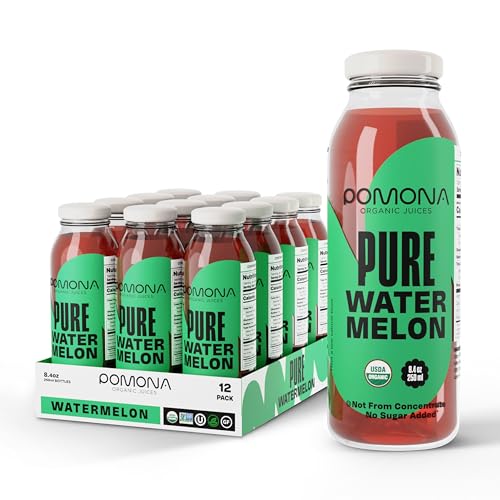 Pomona Organic Juices Pure Watermelon Juice, Cold Pressed Organic Juice, Non-GMO, No Sugar Added,...