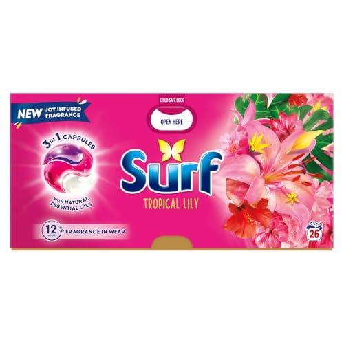 Surf 3 en 1 Detergente para ropa Cápsulas Tropical Lily 26 lavados