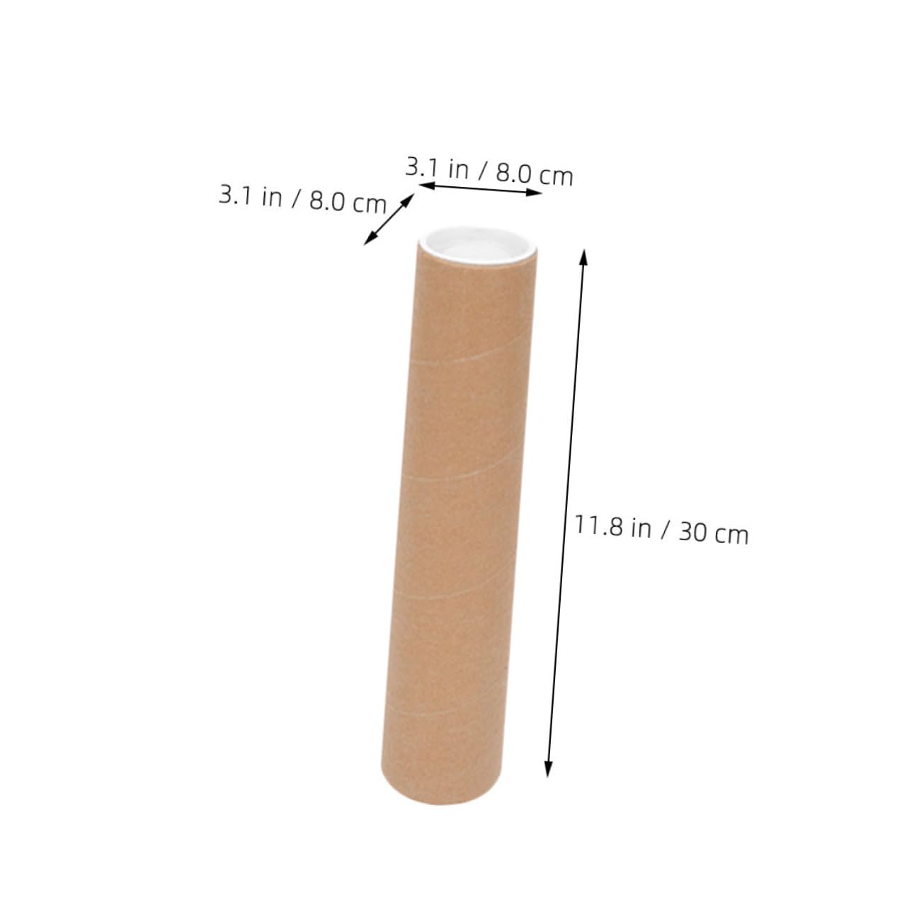 PRETYZOOM 3 Inch Diameter x 12 Inch Length Cardboard Painting Tubes Portable Poster Storage Heavy Duty Mailing Tubes End Caps