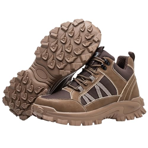 Steel Toe Work Boots for Men, Slip Resistant Safety Work Shoes, Breathable Soft Comfortable, for Industrial Construction