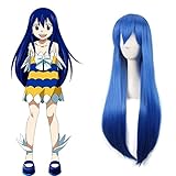 Mudson -Wendy l Cosplay Wig 2018 Fairy Tail Final Series TV Blue Long Straight Synthetic Hair