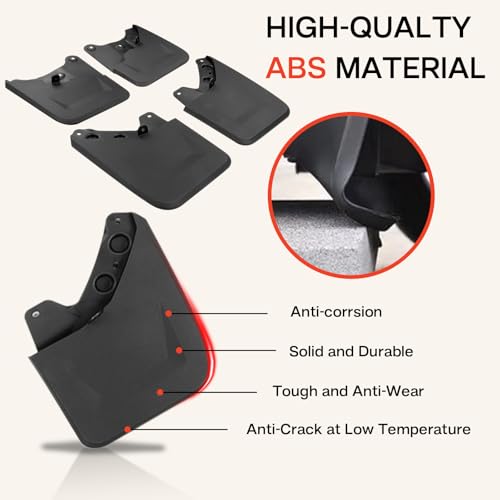 Image of Mud Flaps Splash Guards Fits for Toyota Tacoma 2024 | No Drilling Required Bendable Mud Guards | Front & Rear 4-Piece Set Car Accessories