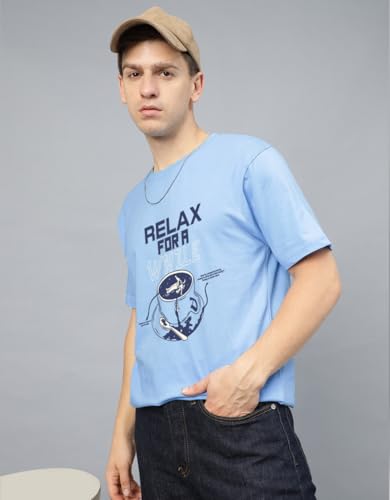 Image of Veirdo Men's T-Shirt Regular Fit Round Neck Pure Cotton Half Sleeve Graphics Printed T-Shirt Different Size Range S to 2XL