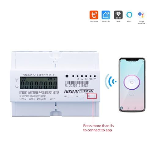 Compteur d'énergie intelligent 3P 80A pour tableau triphasé 230V - 3