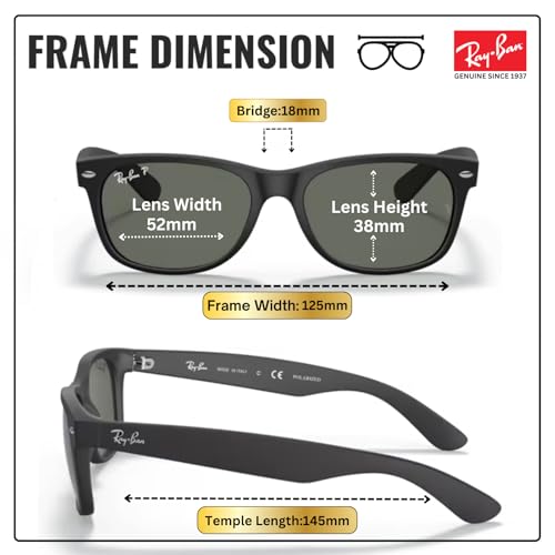 Image of Ray-Ban RB2132 NEW WAYFARER CLASSIC POLARIZED Sunglasses w /Official Kit