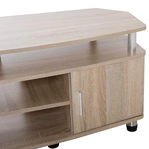 HOMCOM-Mesa-Soporte-de-TV-Mueble-de-Comedor-Salon-Moderno-Armario-2-Puertas-2-Estantes-120x395x52cm-Madera-Color-Roble