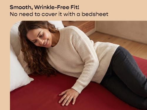 Image of SleepyCat Waterproof Lycra Mattress Protector | Double 78x48 | Maroon