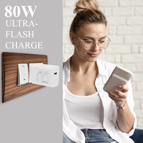 Image of Vivo Original 80W Flash Type-C Charger Compatible with Vivo V30, V29, V27, V25, V23E, V23 Pro, T1, T2, T3, T3X, V21 5G, Y200, Y18, Iqoo 12, Z9X, Neo 9 Pro,7 Pro, Z7, Z7S, Z6 Lite, 11, Z6 80w