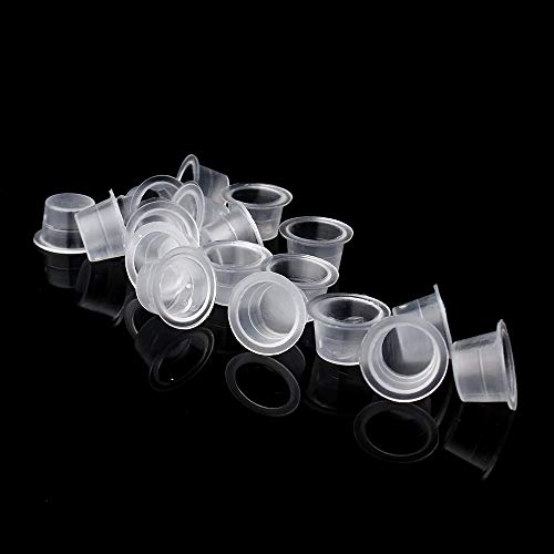 image for TC Disposable Tattoo Ink Cups-Medium 100pcs Disposable Plastic Tattoo 