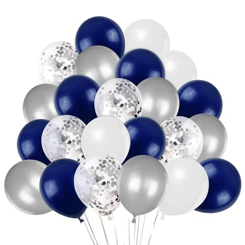 AivaToba 50 PCS Globos de Fiesta, Decoración de Cumpleaños, Kit de Globos de Lentejuelas y Metálicos, Ideal para Baby Shower, Cumpleaños Celebración,...