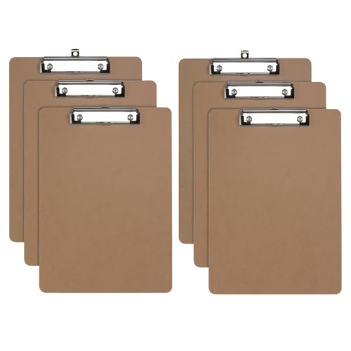 Oxford Portapapeles marrón, clip de metal con esquinas de plástico, superficie de escritura con lazo para colgar, marrón, 12.5 x 9 pulgadas, paquete de 6 unidades (25401)