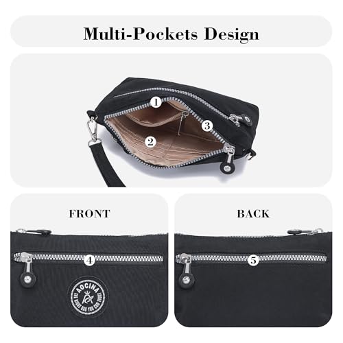 Image of Small Wristlet Wallets for Women Nylon RFID Cross body bag | Cell Phone Purse with Built-In Card Slots for Daily Outings