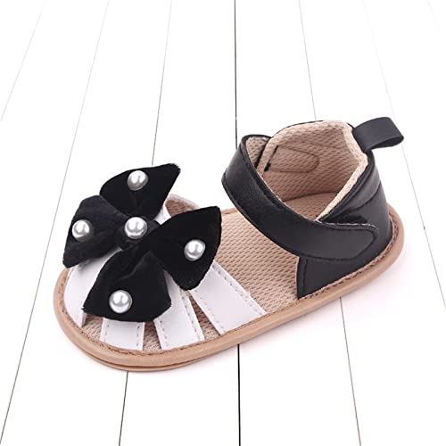 sfdgfhyf Toddler Sport Shoes Infant Toddler Girls Summer Sandals Flat Bottom Lightweight Breathable Hook Loop Bow Pearl4