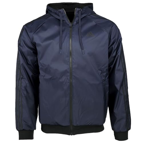 adidas Mens Balance Reversible Jacket Training Athletic Outerwear Casual - Blue - Size M