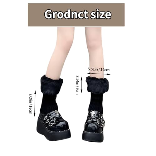 Image of 2 Pcs Leg Warmers Y2k, Leg Warmers, Y2k Accessories, Cute Kawaii Cream Legwarmers for Women Winter