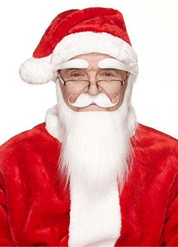 Mustaches Self Adhesive Santa Claus Fake Mustache Beard and Eyebrows, Novelty, Saint Nicholas False Facial Hair, Christmas Costume Accessory for Adults, White Color Mustaches Self Adhesive Santa Claus Fake Mustache Beard and Eyebrows, Novelty, Saint Nicholas False Facial Hair, Christmas Costume Accessory for Adults, White Color