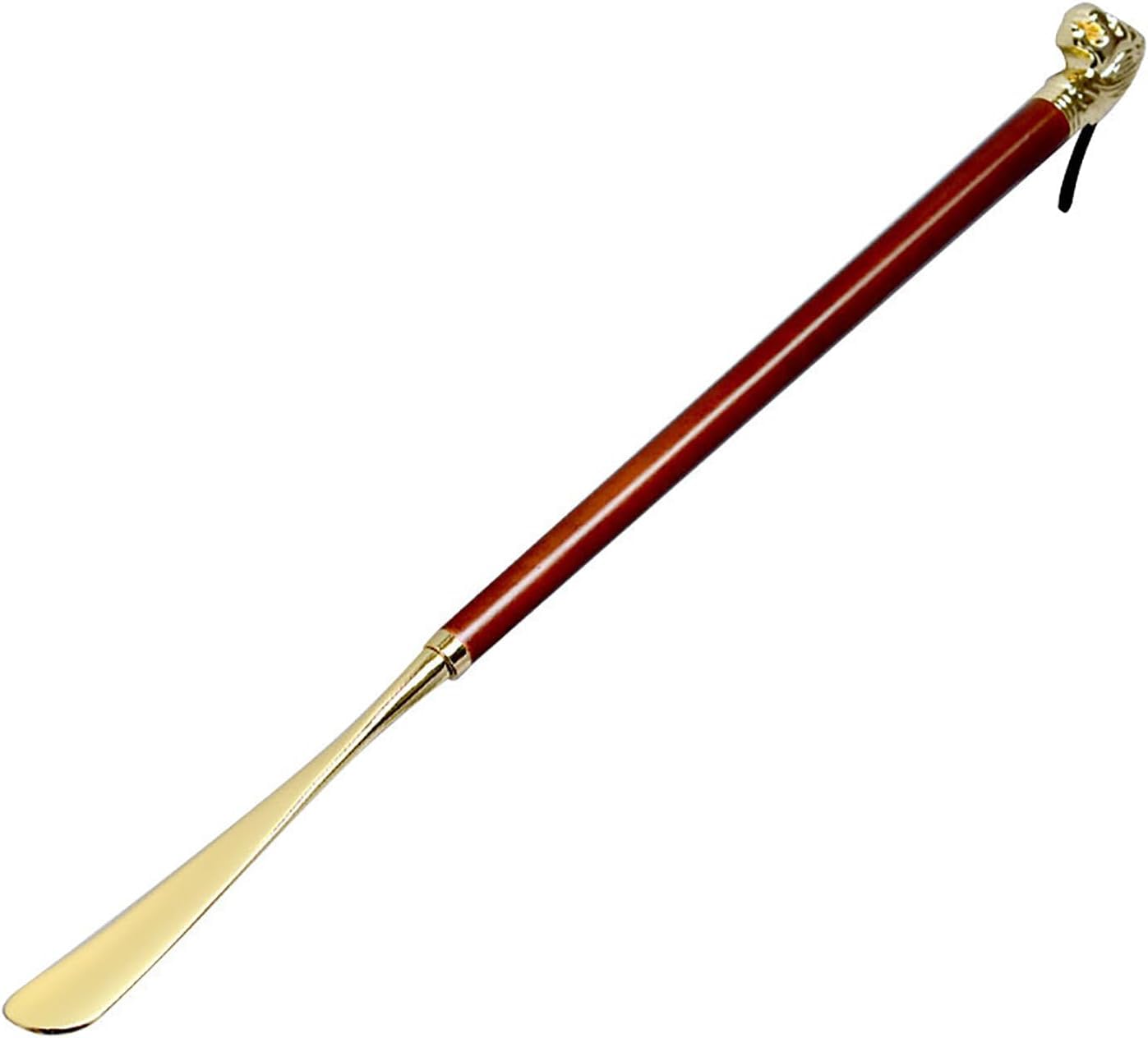 Schuhanzieher Löwenkopf-Schuhanzieher aus Metall, extra Langer Schuhheber, 49 cm, B