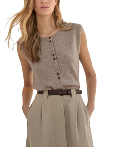Image of MINSURE Women's Lightweight Cardigan Sleeveless Button Down Sweater Vest Casual Trendy Slim Knit Tank Tops(Grey-M)