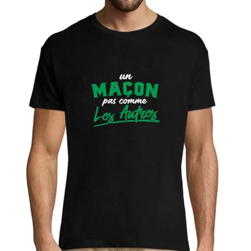 T-shirt homme maçon imprimé en France avec finitions haut de gamme et durables