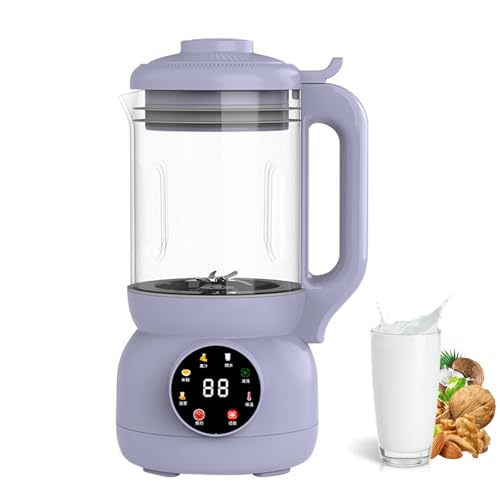 VoOqo Soymilk Maker, 1000ML Juicer Soy Milk Machine, 600W Heating Power Ten-leaf blade Smart reservation Self Clean KeepWarm Boil Water for Homemade Plant-Based Milk, Oat, Soy, Yogurt purple