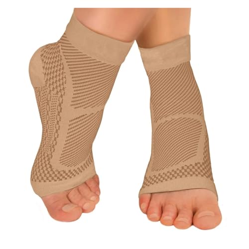 LIUHLFSR - 1 paire de chevillères de compression - Soulage la tendinite d'Achille, les douleurs articulaires - Chaussette pour fasciite plantaire - Soutien de la voûte plantaire pour lésions ligamentaires
