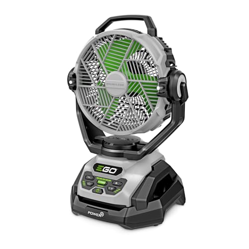Image of EGO Power+ FN1000 10-Inch 1700CFM 20MPH Oscillating Misting Fan with 6 Speed Modes, 3 Oscillation Modes, 3 Misting Modes, Battery and Charger Not Included, Black
