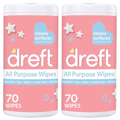 Image of Dreft All Purpose Baby Cleaning Wipes, Formulated with Care, Great for Car Seat, Highchair, Baby Toys and More, 70 Count (Pack of 2)