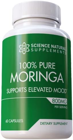 Moringa Capsules (60 Count) – Moringa Powder Capsule Packed with Essential Vitamins and Antioxidants – Moringa Capsule for Brain Support – Moringa Leaf Capsules