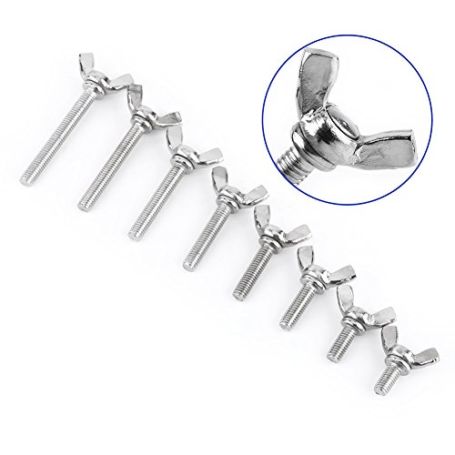 Pack of 5PCS M5 304 Stainless Steel Wing Butterfly Screws Bolts Wing Bolt Machine Fastener in 8 Styles(M5 x 20mm) - Image 3