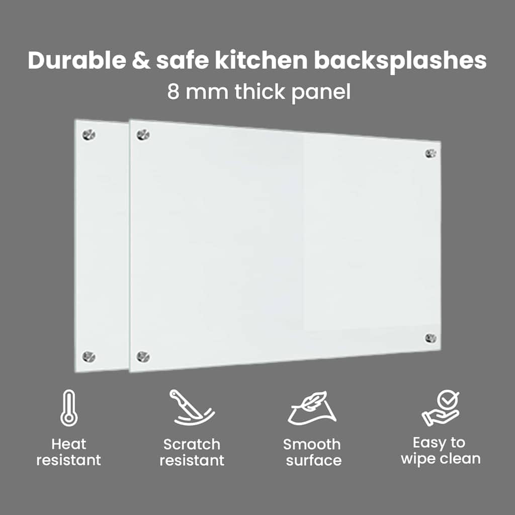 vidaXL Schienale da Cucina 2 PCS Trasparente 80 x 50 cm, Design da Cucina alla Moda: Schienale in Vetro, Parete Resistente al Calore, estetica Moderna per la ristrutturazione
