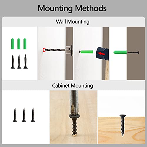 image for QUTREY 2 Pack Paper Towel Holder Under Cabinet, Black Wall Mount Metal