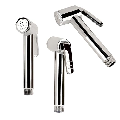Image of Premium ABS Toilet Jet Spray Gun Health Faucet Head Only | Chrome Finish Handheld Jet Spray for Bathroom Hygiene & Easy Cleaning | Leak-Proof and Durable Design (Pack of 1)