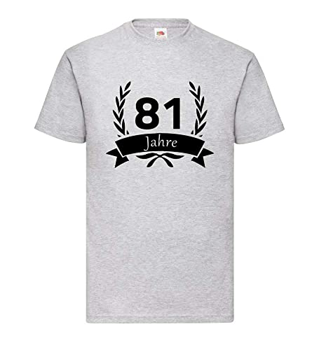 T-shirt homme couronne de laurier 81 ans gris grande taille XXXL confortable