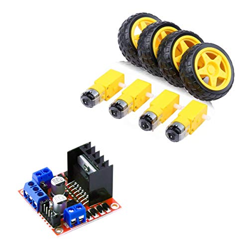 Robotbanao L298N motor driver module with 4 pcs BO Motors and BO Wheels (B08TC2SBSP) Amazon Price History, Amazon Price Tracker