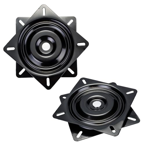 GDOODM 2 Pack 7 Inch Heavy Duty Bar Stool Swivel Replacement for Recliner Chair, Boat Seat Swivel Square Swivel Furniture Replacement Ball Bearing Seat Swivel Base
