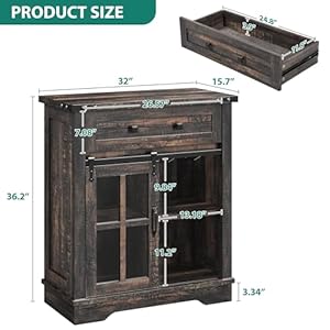 Yitahome32sideboardcoffeebarcabinetfarmhousebuffetcabinetwithdraweradjustablestorageshelvesstoragecabinetwithslidingbarndoorforlivingroomdarkrusticoak Urban Country Home Decor Yitahome 32 sideboard coffee bar cabinet farmhouse buffet cabinet with drawer adjustable storage shelves storage cabinet with sliding barn door for living room dark rustic oak urban country home decor