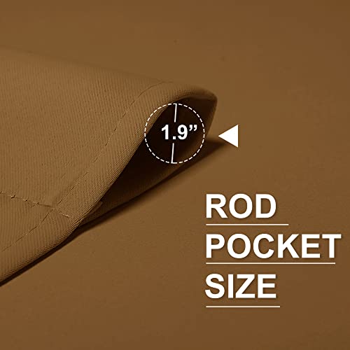 RYB HOME Small Window Curtains for Kitchen, Thermal Insulated Privacy Shades for Bedroom Basement Bathroom Door Half Window Tiers, Width 34 x Length 36 inch, 2 Panels, Gold Brown