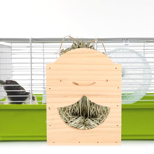 Contenedor para hamster PRETYZOOM de madera para evitar desperdicio de comida de conejito 8