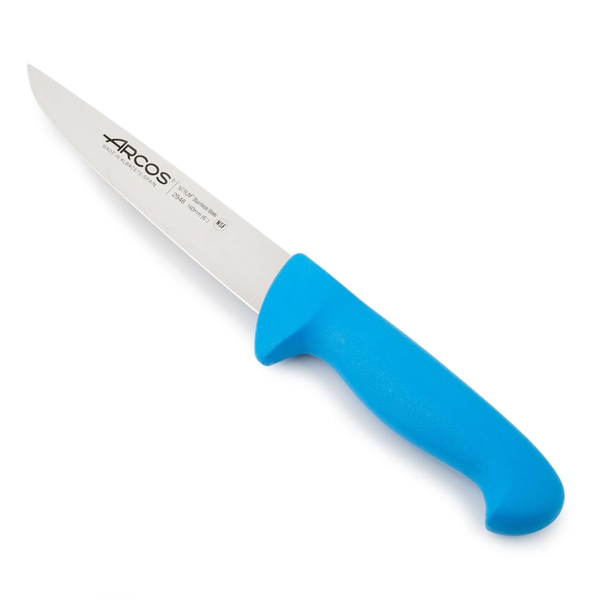 Arcos Coltello da Macellaio in Acciaio Inossidabile con Lama Stretta 160 mm – Coltello Professionale con Manico Ergonomico in Poliossimetilene – Blu, Serie 2900